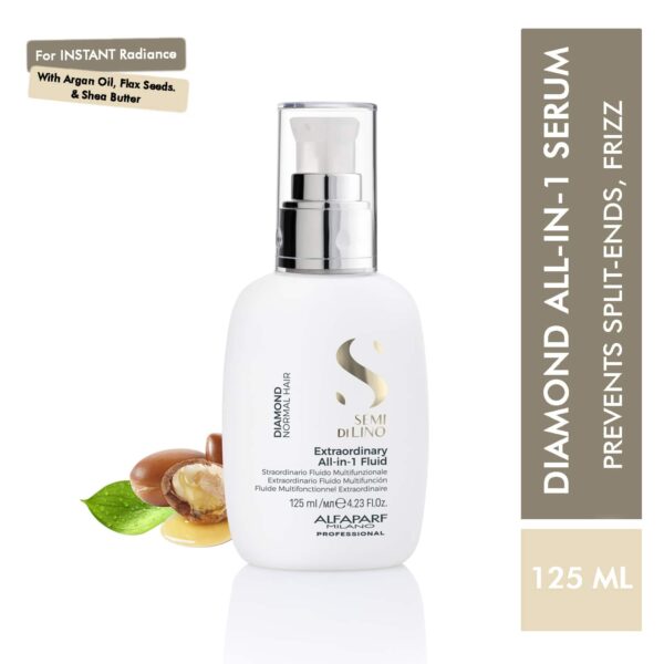 Alfaparf Milano Diamond Extraordinary All-In-1 Serum, Dry, Frizzy, Straight, Wavy Hair (125 ml) - Alfaparf Milano