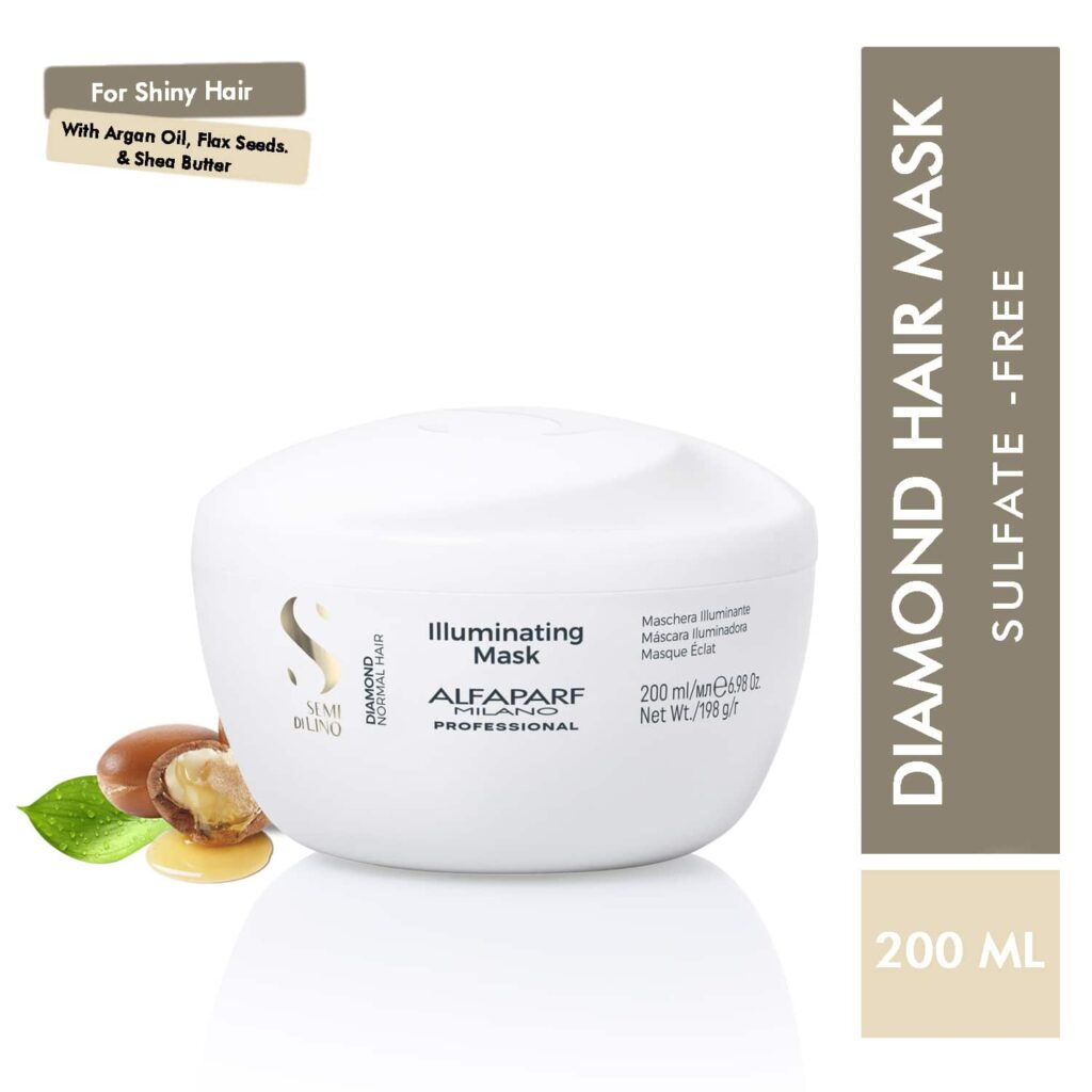 Alfaparf Milano Diamond Illuminating Mask - Splitend Repair, Shine, Straight, Wavy Hair (200 ml) - Alfaparf Milano