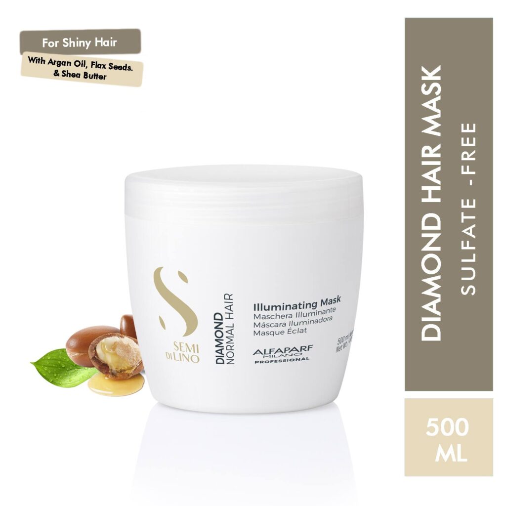 Alfaparf Milano Diamond Illuminating Mask - Splitend Repair, Shine, Straight, Wavy Hair (500 ml) - Alfaparf Milano