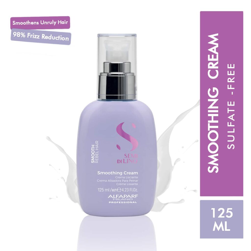 Alfaparf Milano Semi Di Lino Smoothing Cream Dry, Frizzy Hair, Smooth, Shiny, Rebel Hair (125 ml) - Alfaparf Milano