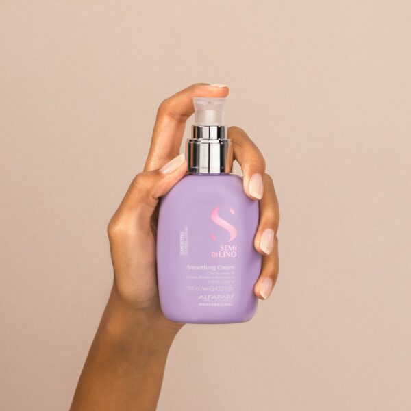 Alfaparf Milano Semi Di Lino Smoothing Cream Dry, Frizzy Hair, Smooth, Shiny, Rebel Hair (125 ml) - Alfaparf Milano