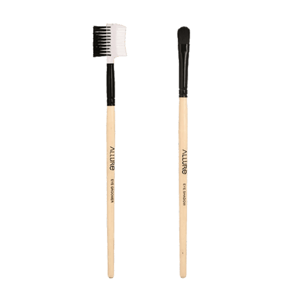 Allure Classic Eye Groomer & Eye Shadow Brush Combo - (2Pcs) - Allure