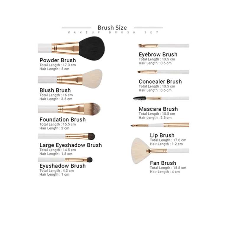 Allure White Gold Makeup Brush - (10Pcs) - Allure