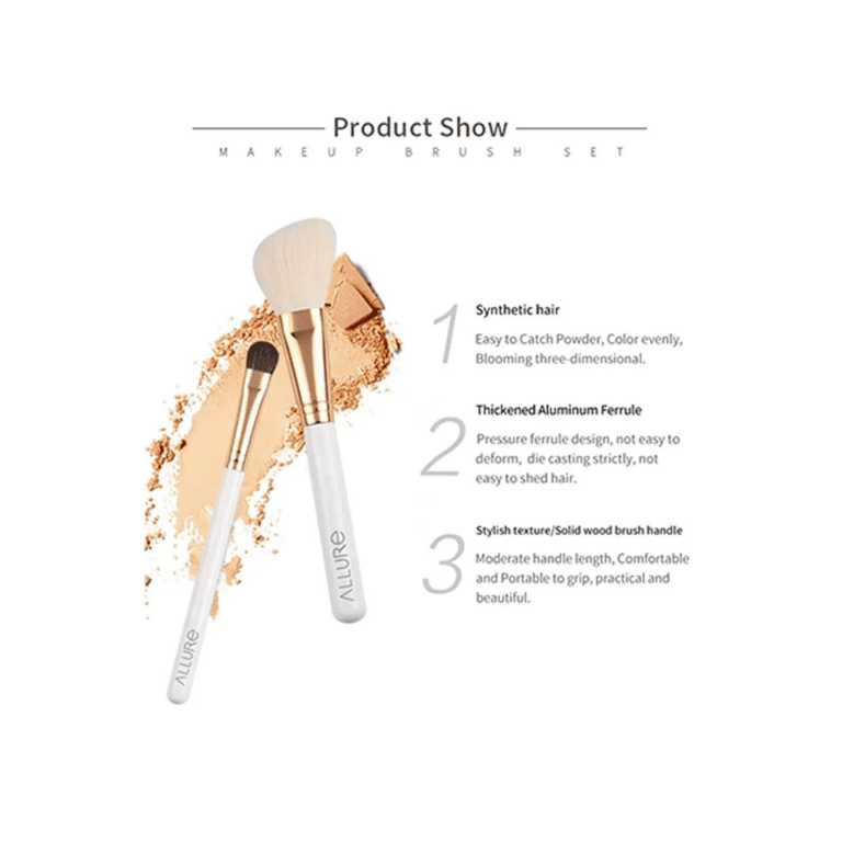 Allure White Gold Makeup Brush - (10Pcs) - Allure