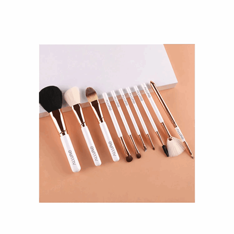 Allure White Gold Makeup Brush - (10Pcs) - Allure