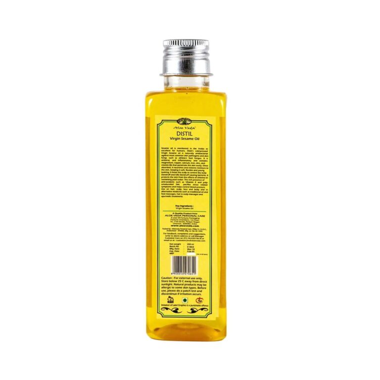Aloe Veda Distil Virgin Sesame Oil (200ml) - Aloe Veda