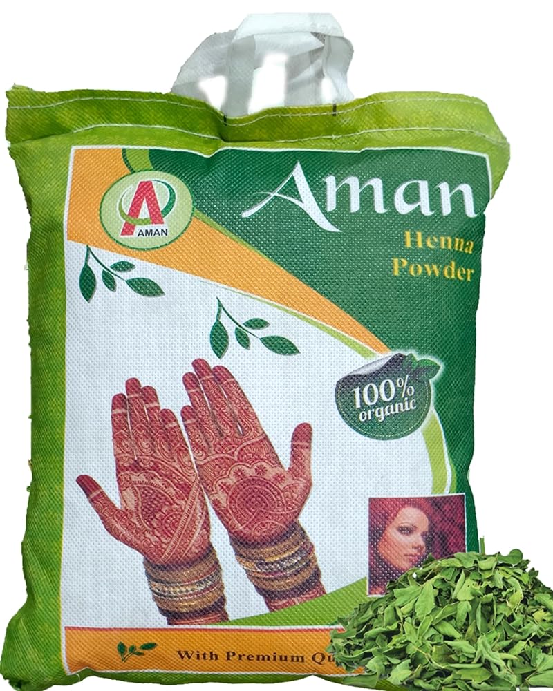 AMAN HERBALS - 100% Pure and Natural Rajasthani Henna Mehandi Powder (Double Filter), Natural Conditioning & Anti-Dandruff Pack of 1000gm