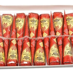 Amina Henna Instant Tatto Red Outline Mehndi/No Chemicals Dyes - Color Paste Cone (Red, 12 Piece) (Red)