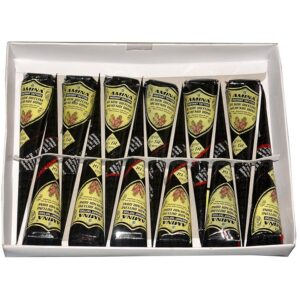 Amina Instant Mehendi Cone | Tattoo Mehndi | Color Paste | Outline Mehandi | Dulhan Mehendi Cone | Natural Henna Cone | Tattoo Mehandi Cones (Pack of 12 Cone Black)