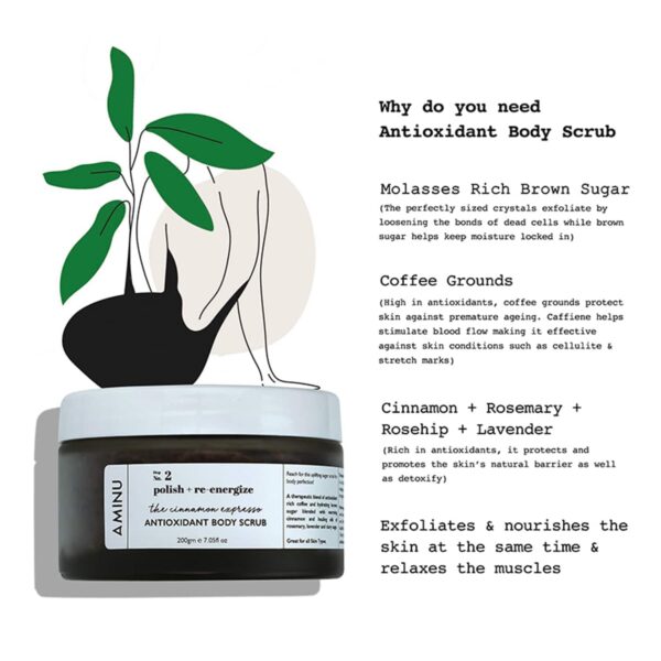 Aminu The Cinnamon Expresso Antioxidant Body Scrub - (200g) - Aminu