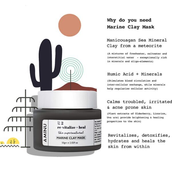 Aminu The Supernatural Marine Clay Mask - (50g) - Aminu