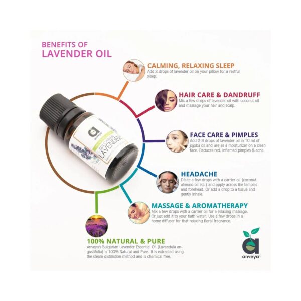 Anveya Bulgarian Lavender Essential Oil (15ml) - Anveya
