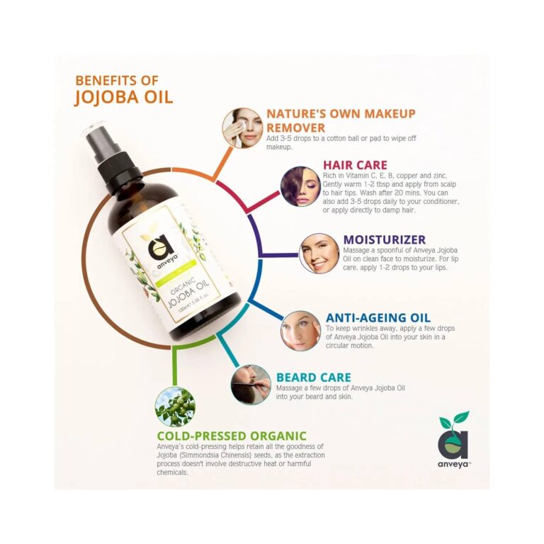 Anveya Cold Pressed Organic Jojoba Oil (100ml) - Anveya
