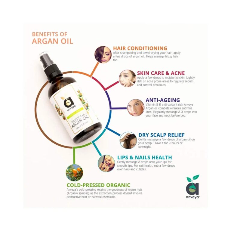 Anveya Cold Pressed Organic Moroccan Argan Oil (100ml) - Anveya