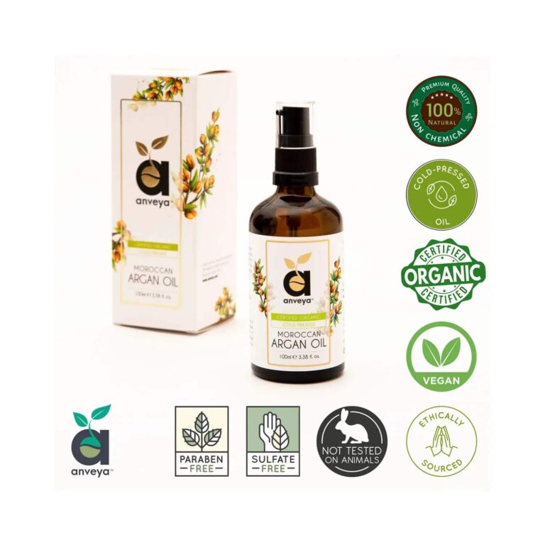 Anveya Cold Pressed Organic Moroccan Argan Oil (100ml) - Anveya