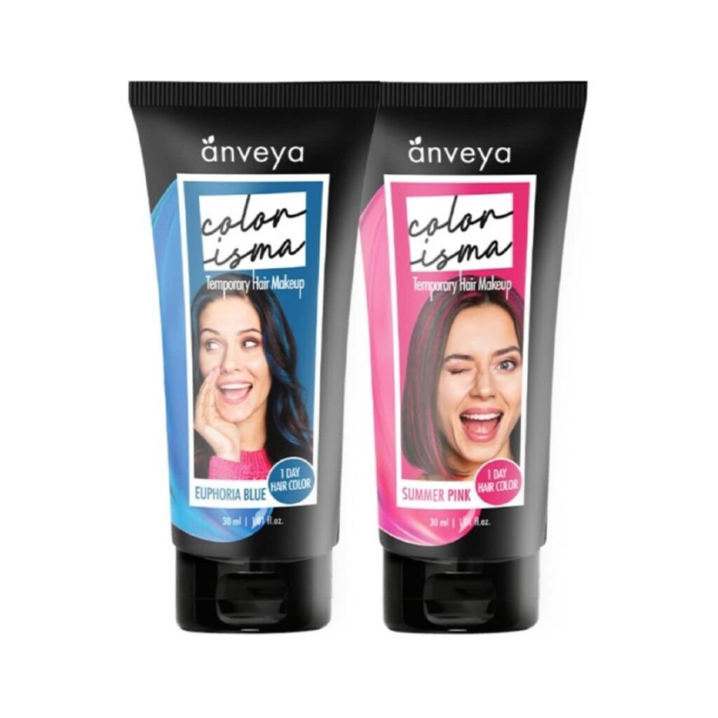 Anveya Colorisma Hair Color Makeup - Euphoria Blue Summer Pink (2Pcs) - Anveya