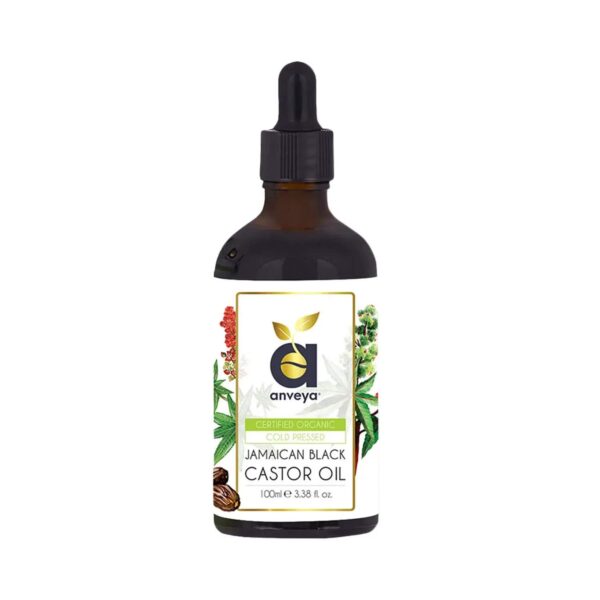 Anveya Jamaican Black Cold Pressed Organic Castor Oil (100ml) - Anveya