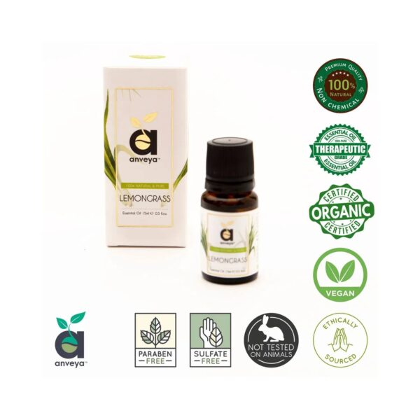 Anveya Lemongrass Essential Oil (15ml) - Anveya