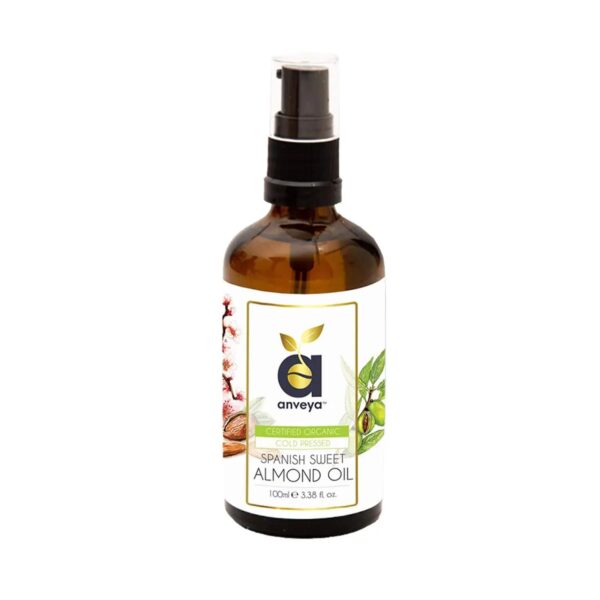 Anveya Spanish Cold Pressed Organic Sweet Almond Oil (100ml) - Anveya