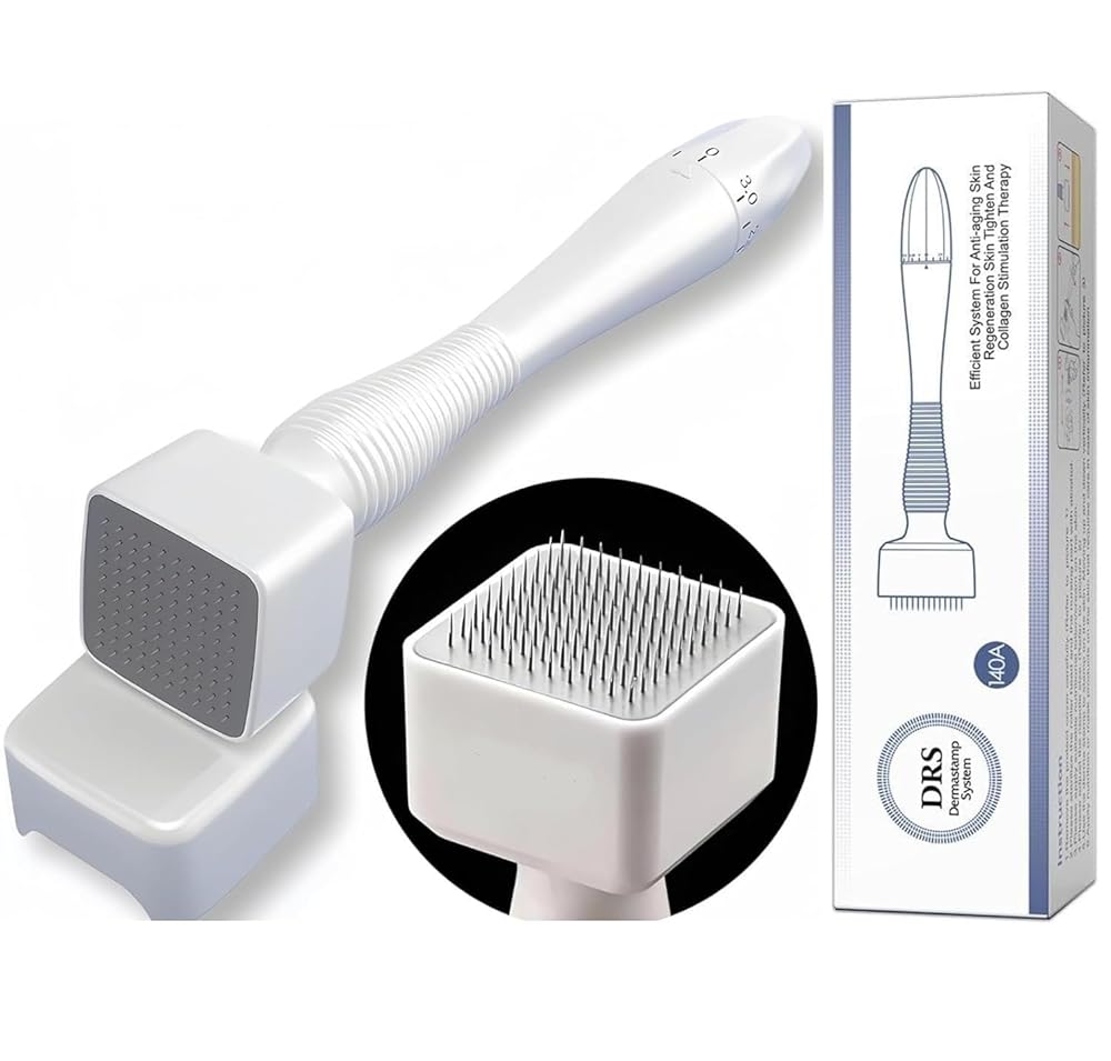APOPHIS 140 Titanium Adjustable Micro Needles Facial Derma Roller Kit for Skin Repair, Face, Hair & Beard Growth (SKIN & Hair & Beard Growth)