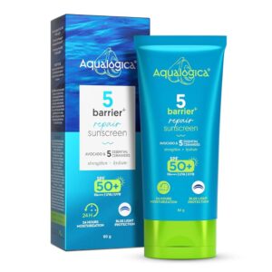 Aqualogica 5 Barrier+ Repair Sunscreen with Avocado & 5 Essential Ceramides | SPF 50 PA++++ | UVA/B & Blue Light Broad Spectrum Protection | Strengthens Skin Barrier | 24 Hr...