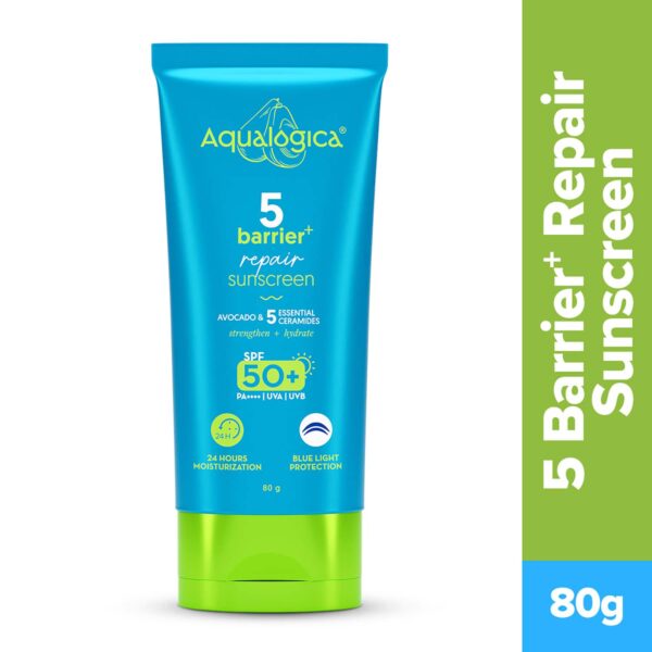 Aqualogica 5 Barrier + Repair Sunscreen with Avocado and 5 Essential Ceramides (80 g) - Aqualogica