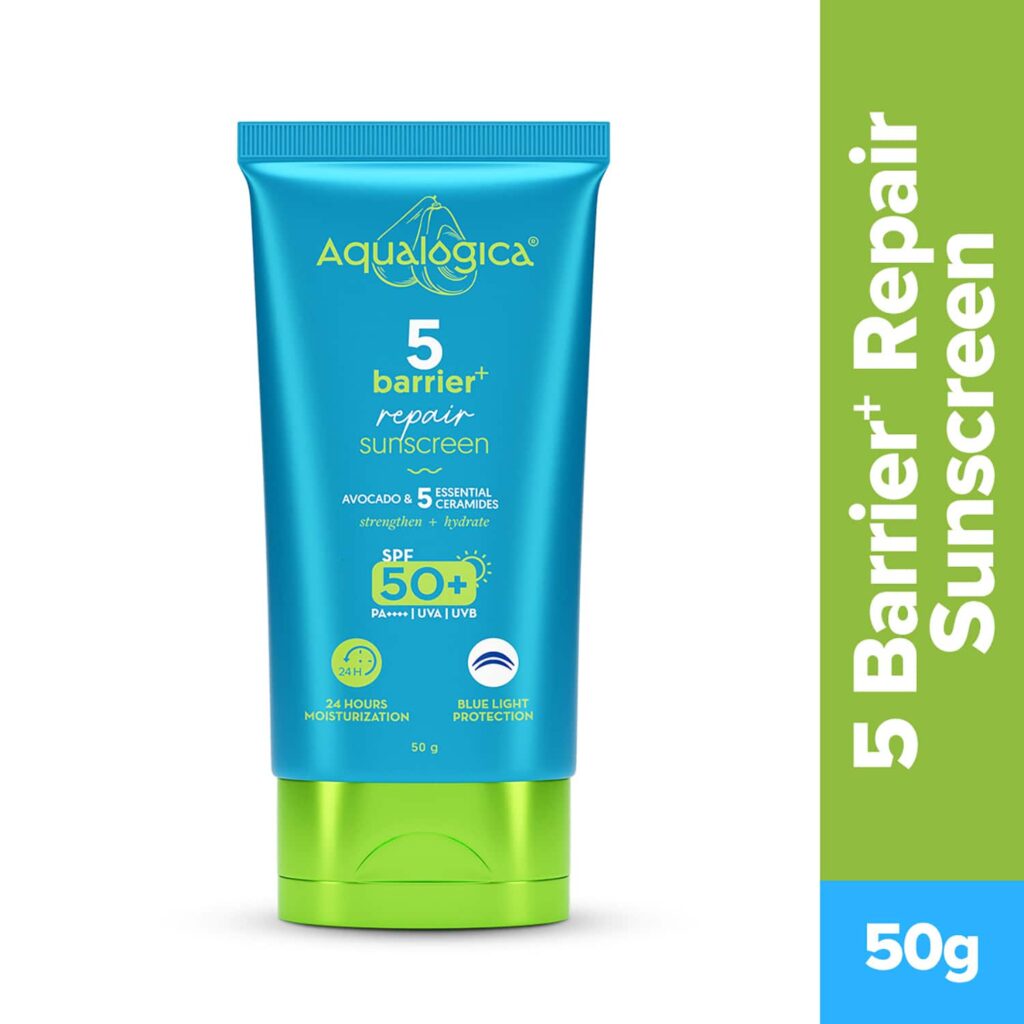 Aqualogica 5 Barrier + Repair Sunscreen with Avocado and 5 Essential Ceramides (50 g) - Aqualogica