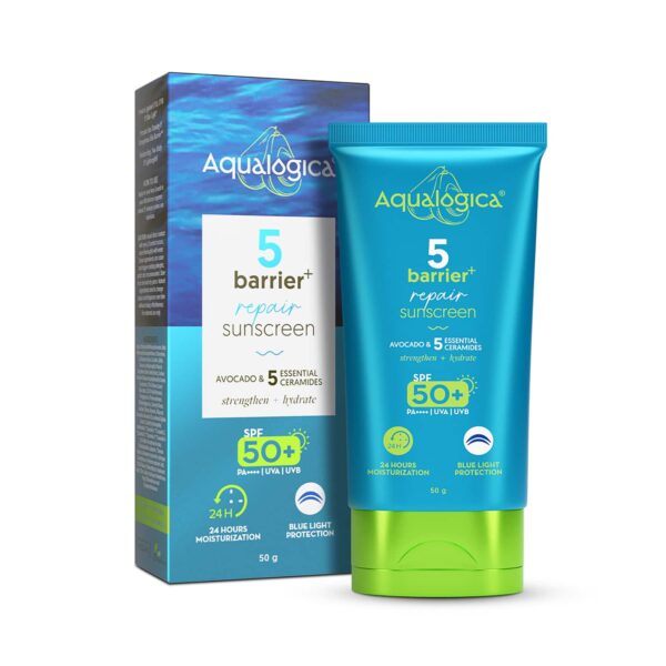 Aqualogica 5 Barrier + Repair Sunscreen with Avocado and 5 Essential Ceramides (50 g) - Aqualogica
