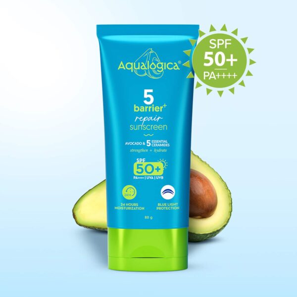 Aqualogica 5 Barrier + Repair Sunscreen with Avocado and 5 Essential Ceramides (80 g) - Aqualogica