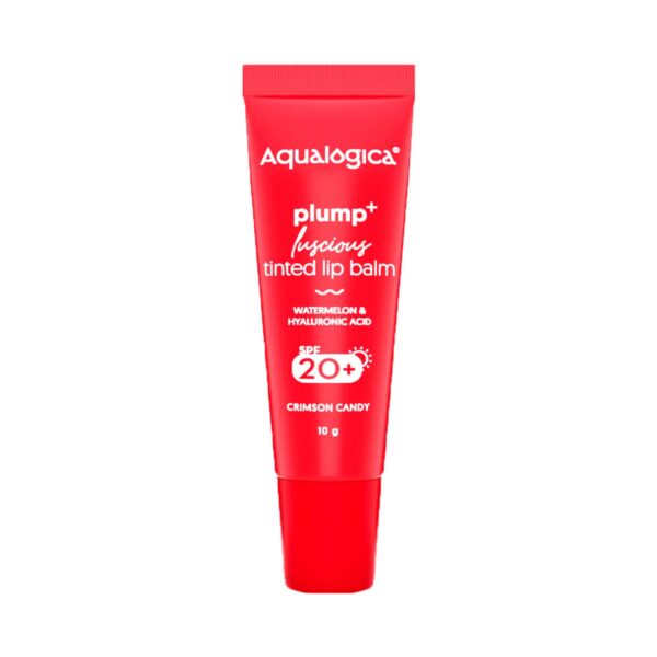 Aqualogica Crimson Candy Plump+ Luscious Tinted Lip Balm SPF 20+ With Watermelon And Hyaluronic Acid (10g) - Aqualogica