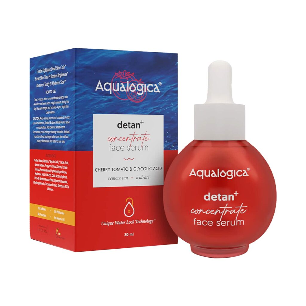 Aqualogica Detan+ Concentrate Face Serum With Cherry Tomato & Glycolic Acid (30ml) - Aqualogica