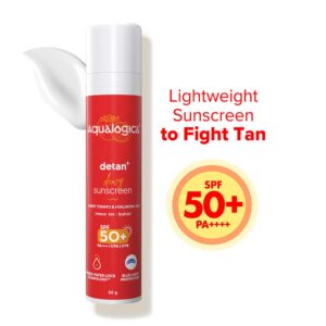 Aqualogica Detan+ Dewy Lightweight Sunscreen Gel SPF 50+ PA++++ for Normal & Dry Skin (50 g) - Aqualogica
