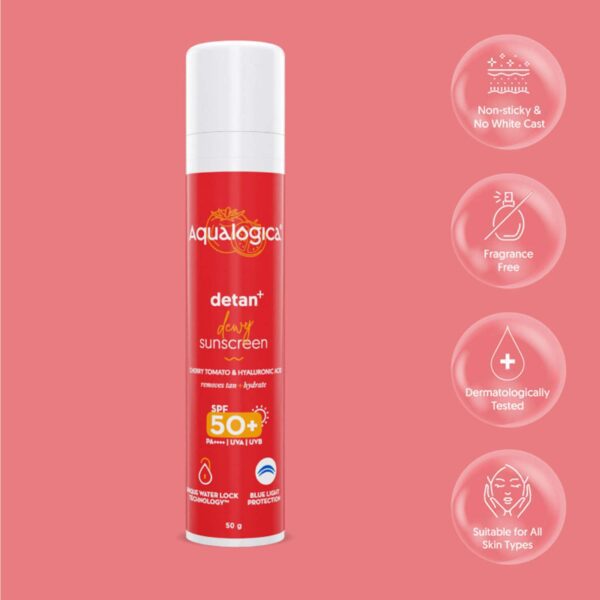 Aqualogica Detan+ Dewy Sunscreen - (50g) (Pack of 2) Combo - Aqualogica
