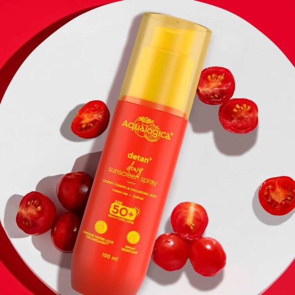 Aqualogica Detan+ Dewy Sunscreen Spray SPF 50+ PA++++ UVA/B Protection - (100 ml) - Aqualogica