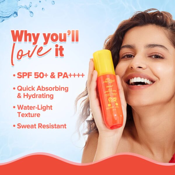 Aqualogica Detan+ Dewy Sunscreen Spray SPF 50+ PA++++ UVA/B Protection - (100 ml) - Aqualogica
