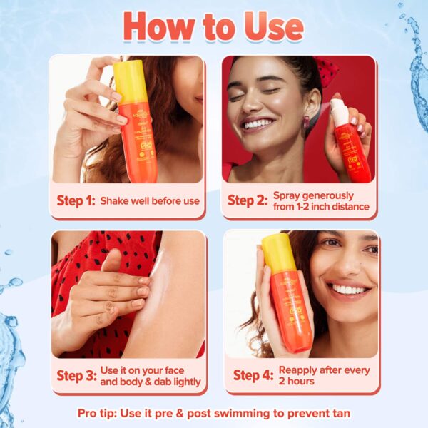 Aqualogica Detan+ Dewy Sunscreen Spray SPF 50+ PA++++ UVA/B Protection - (100 ml) - Aqualogica