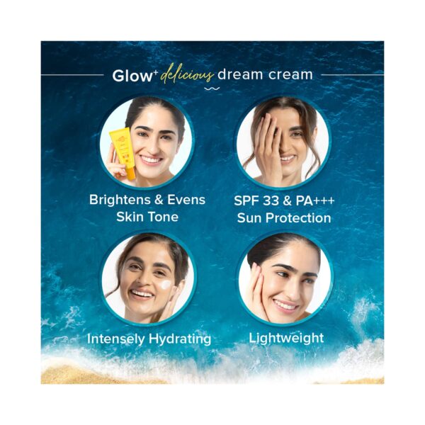 Aqualogica Glow+ Delicious Dream Cream with SPF 33+ & PA+++ (50g) - Aqualogica