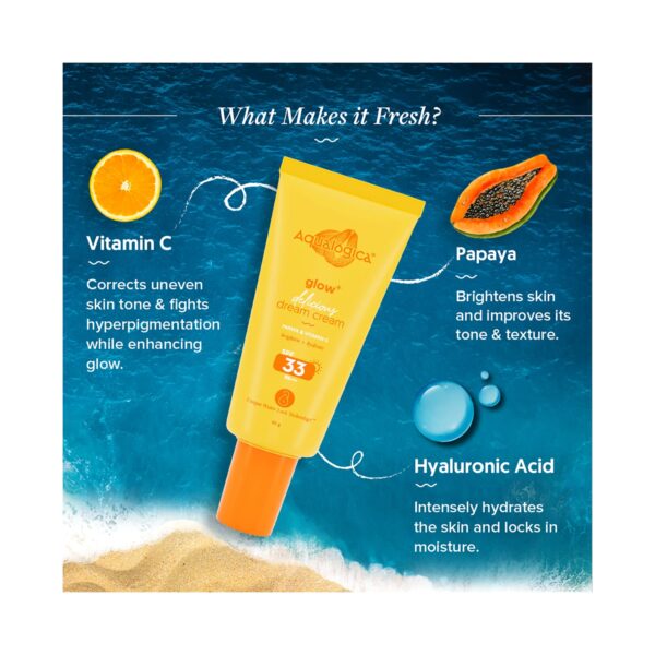Aqualogica Glow+ Delicious Dream Cream with SPF 33+ & PA+++ (50g) - Aqualogica