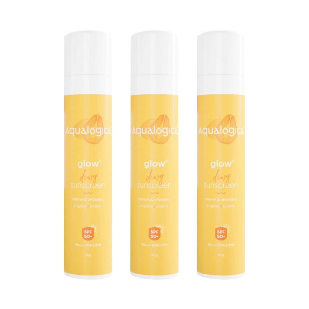 Aqualogica Glow+ Dewy Sunscreen - (50g) (Pack of 3) Combo - Aqualogica
