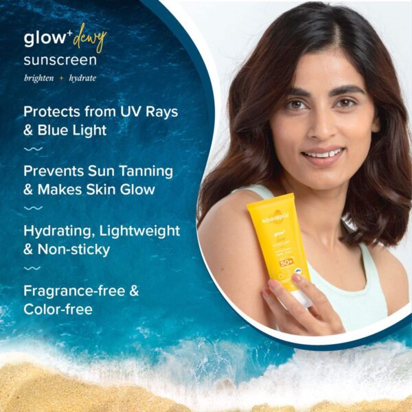 Aqualogica Glow+ Dewy Sunscreen - 80g (Pack of 2) Combo - Aqualogica