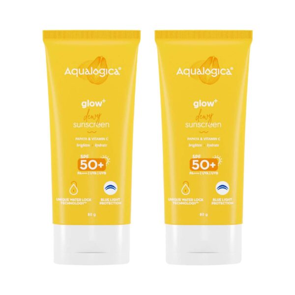 Aqualogica Glow+ Dewy Sunscreen - 80g (Pack of 2) Combo - Aqualogica
