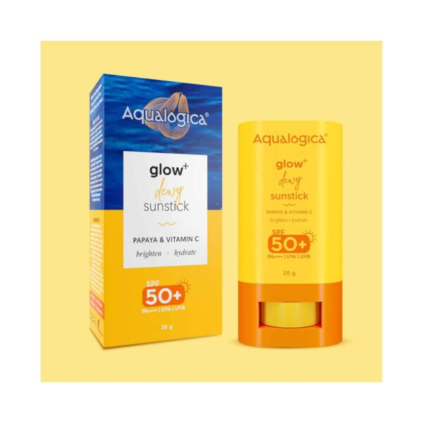 Aqualogica Glow+ Dewy Sunstick SPF 50 PA++++ With Papaya & Vitamin C (20g) - Aqualogica