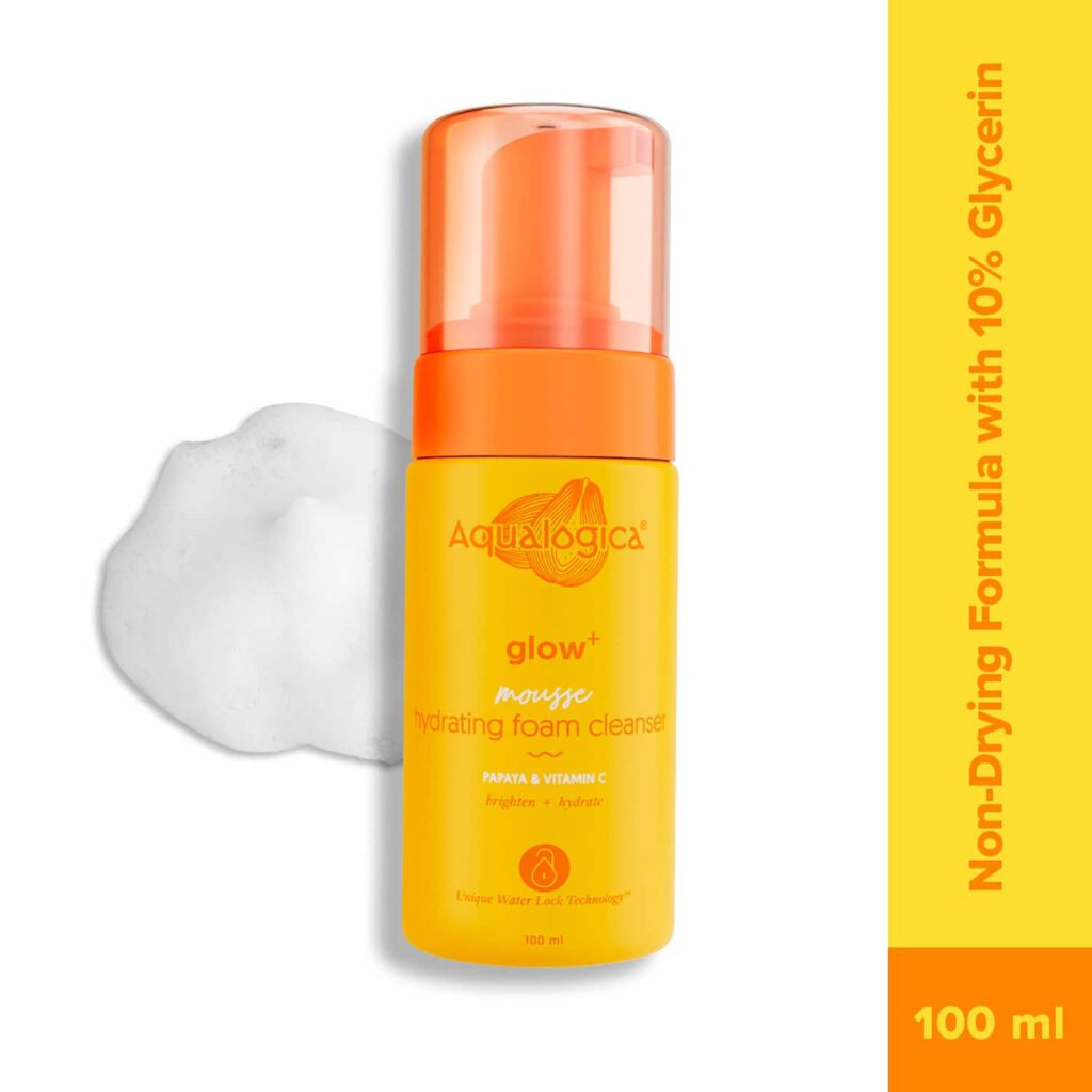 Aqualogica Glow+ Mousse Hydrating Foam Face Cleanser (100 ml) - Aqualogica