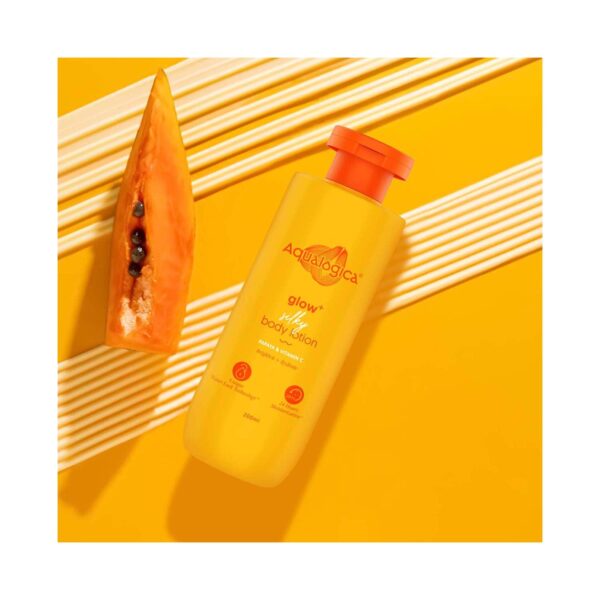 Aqualogica Glow + Silky Body Lotion For 24 Hour Moisturization with Papaya & Vitamin C (200 ml) - Aqualogica