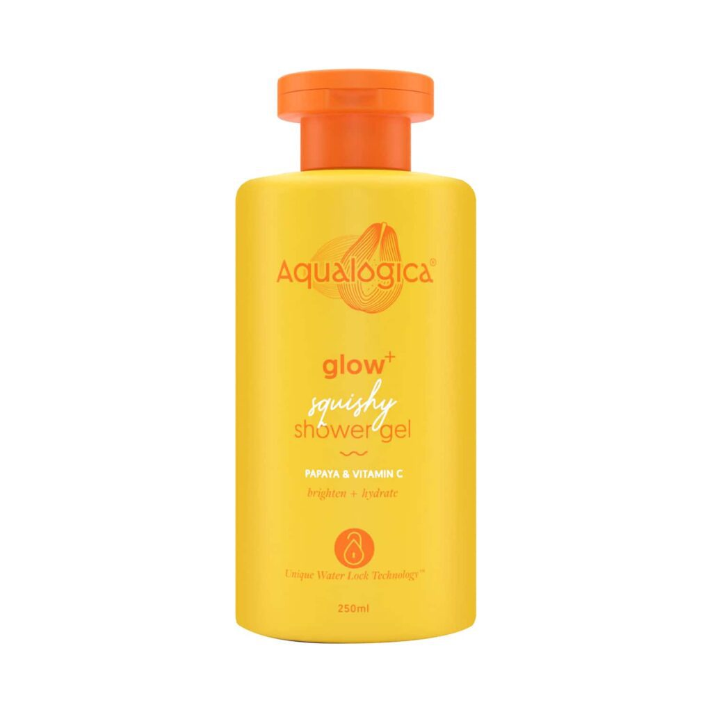 Aqualogica Glow+ Squishy Shower Gel With Vitamin C & Papaya (250ml) - Aqualogica