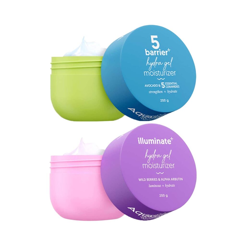 Aqualogica Hydra Gel Moisturizer - Wild Berries & Alpha Arbutin & 5 Ceramides & Avocado Combo - Aqualogica