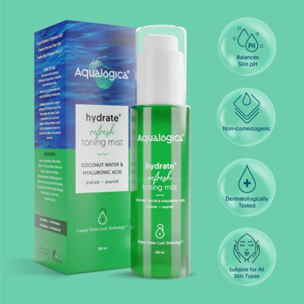 Aqualogica Hydrate+ Refresh Toning Mist (100ml) - Aqualogica