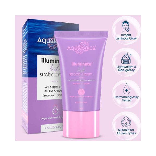 Aqualogica Iiiuminate+ Lush Strobe Cream with Wild Berries & Alpha Arbutin (30g) - Aqualogica