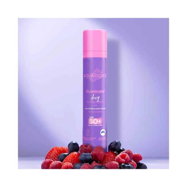 Aqualogica Illuminate+ Dewy Lightweight Sunscreen Gel SPF 50+ PA++++ for All Skin Types (50 g) - Aqualogica