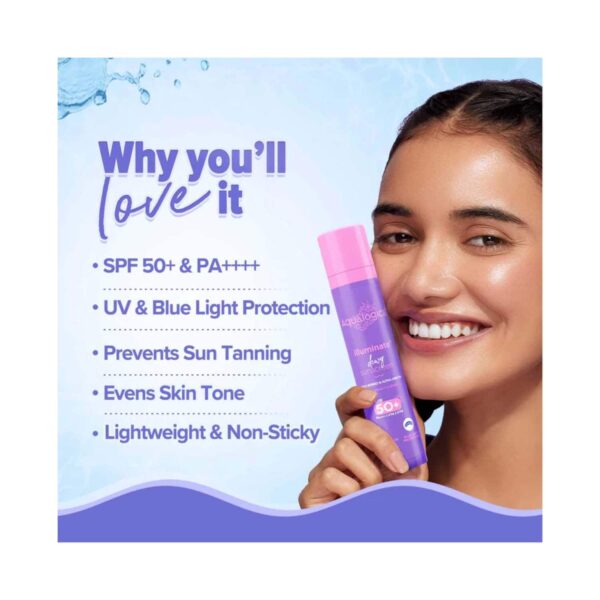 Aqualogica Illuminate+ Dewy Lightweight Sunscreen Gel SPF 50+ PA++++ for All Skin Types (50 g) - Aqualogica